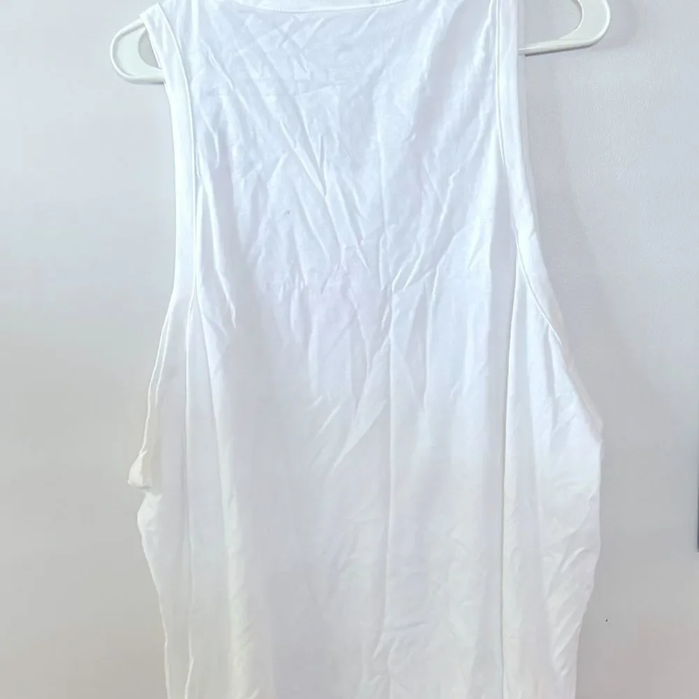 Adidas Men Sleeveless Tank Top Shirt American Flag Graphic White